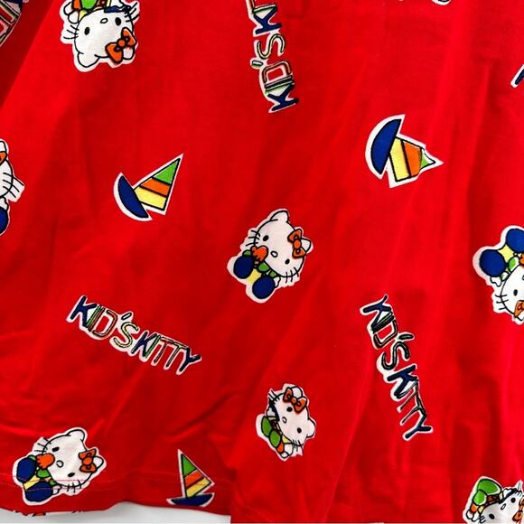 Vintage 8:30 a.m. Bullock's Red Multi Hello Kitty Short Sleeve Polo Shirt Sz L - Picture 4 of 11